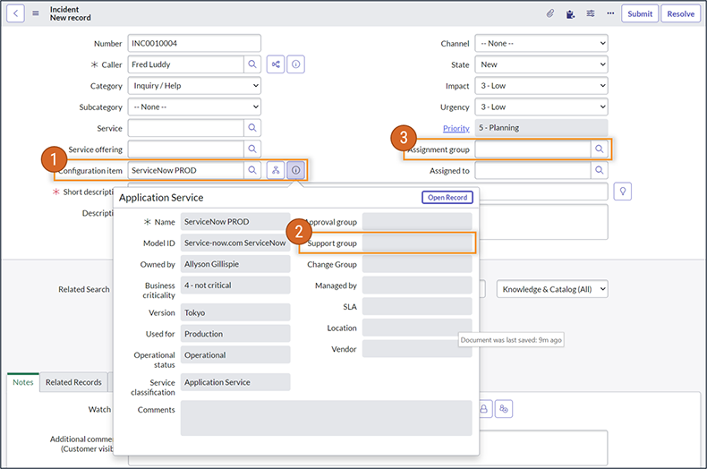 servicenow incident metric assignment group